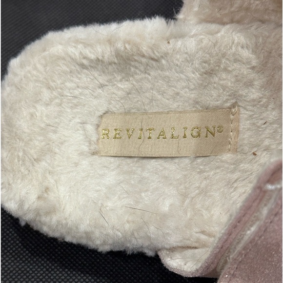 REVITALIGN Amelia Pink Sparkle Adjustable Leather/faux-fur Orthotic Slipper-10 - Picture 8 of 11